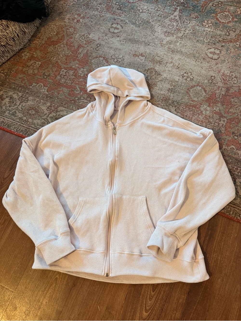 aerie Women's Light Pink Zip-Up Hoodie Sweater